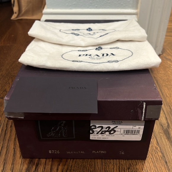 Prada Gold and Tan Peep Toe Sling Back Cork Platform Sandal - Picture 8 of 10